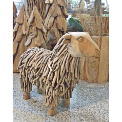 Owca z drewna tekowego Dekoracja Ozdoba 1:1 XL